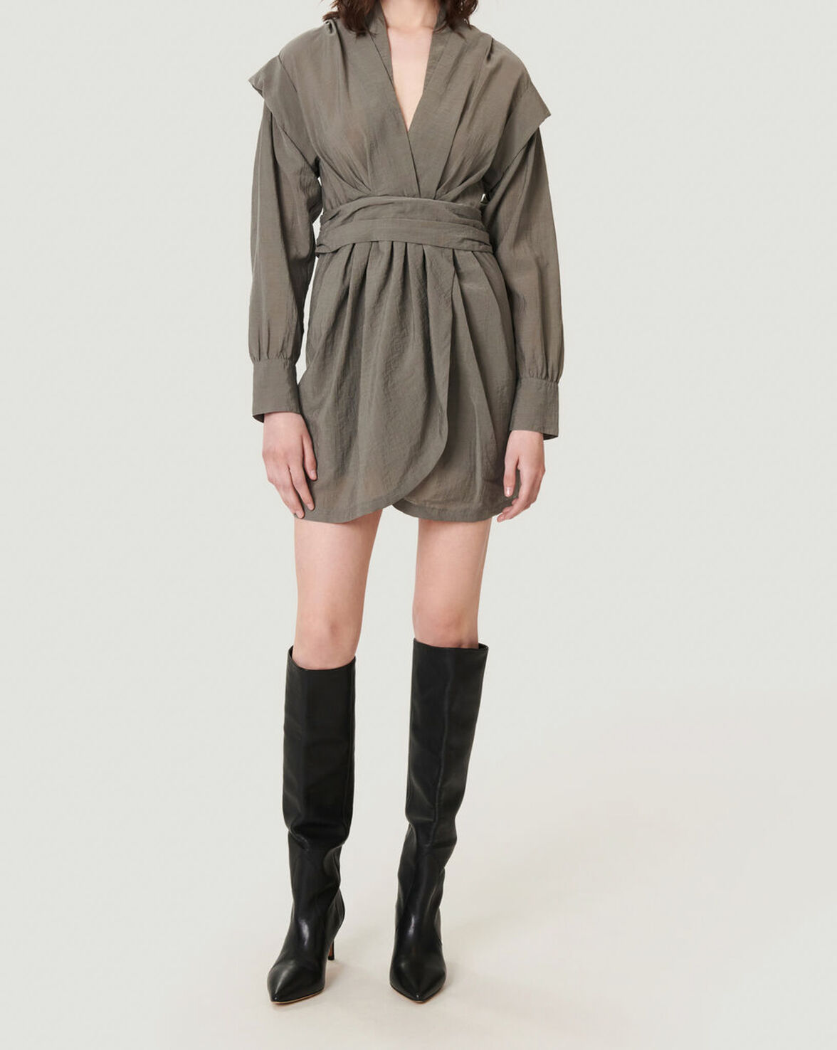 KOYU STRUCTURED PUFF SLEEVE MINI DRESS image number null